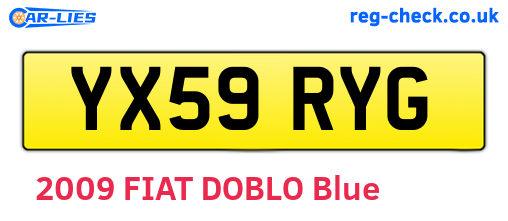 YX59RYG are the vehicle registration plates.