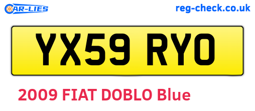 YX59RYO are the vehicle registration plates.