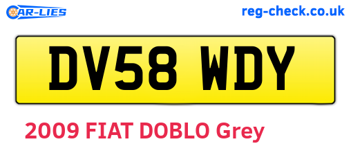 DV58WDY are the vehicle registration plates.
