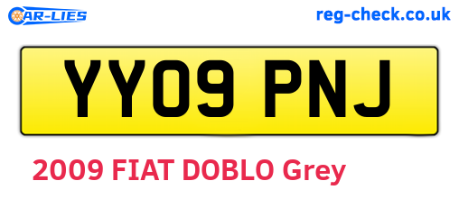 YY09PNJ are the vehicle registration plates.