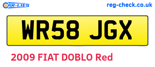 WR58JGX are the vehicle registration plates.