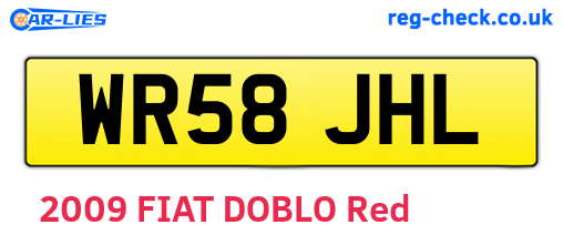 WR58JHL are the vehicle registration plates.