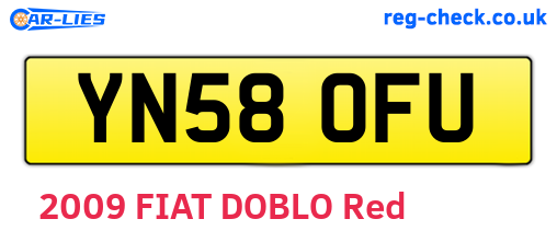 YN58OFU are the vehicle registration plates.