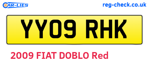 YY09RHK are the vehicle registration plates.