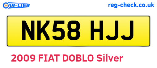 NK58HJJ are the vehicle registration plates.