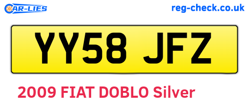 YY58JFZ are the vehicle registration plates.
