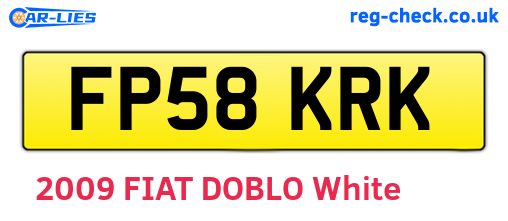 FP58KRK are the vehicle registration plates.