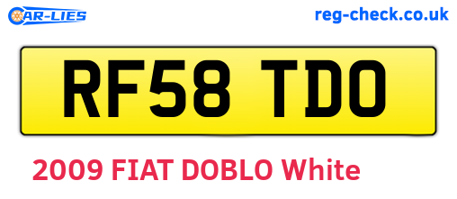 RF58TDO are the vehicle registration plates.