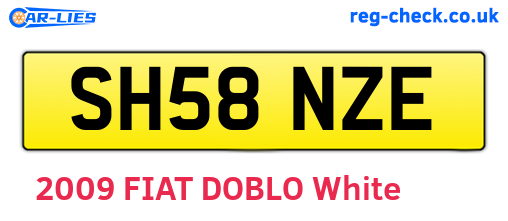 SH58NZE are the vehicle registration plates.