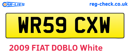 WR59CXW are the vehicle registration plates.