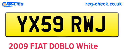 YX59RWJ are the vehicle registration plates.