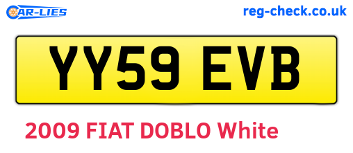 YY59EVB are the vehicle registration plates.