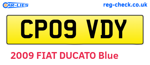CP09VDY are the vehicle registration plates.