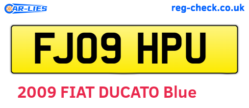 FJ09HPU are the vehicle registration plates.