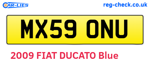 MX59ONU are the vehicle registration plates.