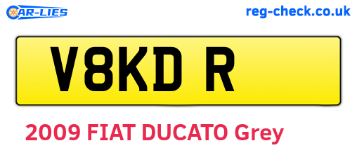 V8KDR are the vehicle registration plates.