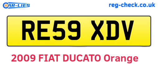 RE59XDV are the vehicle registration plates.