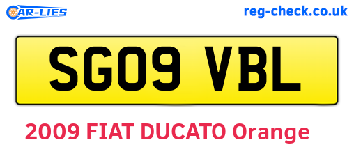 SG09VBL are the vehicle registration plates.