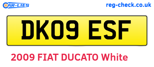 DK09ESF are the vehicle registration plates.