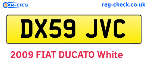 DX59JVC are the vehicle registration plates.