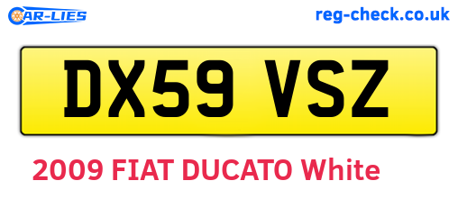 DX59VSZ are the vehicle registration plates.