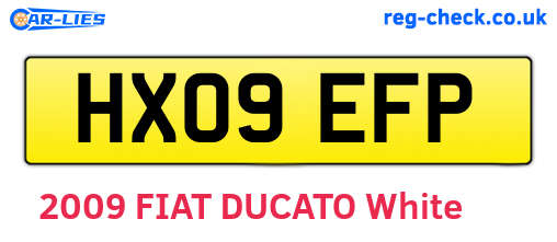 HX09EFP are the vehicle registration plates.