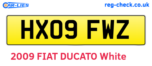 HX09FWZ are the vehicle registration plates.