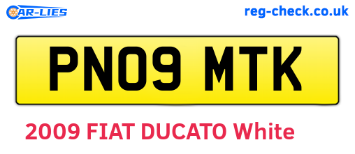 PN09MTK are the vehicle registration plates.