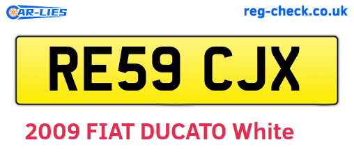 RE59CJX are the vehicle registration plates.