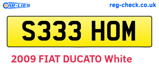 S333HOM are the vehicle registration plates.