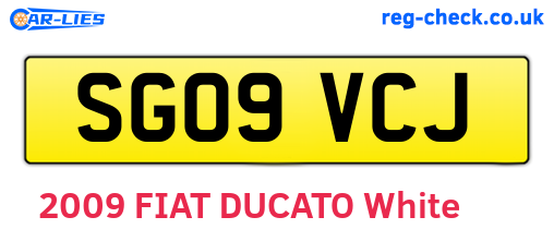 SG09VCJ are the vehicle registration plates.