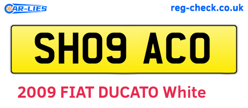 SH09ACO are the vehicle registration plates.