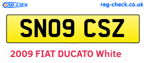 SN09CSZ are the vehicle registration plates.