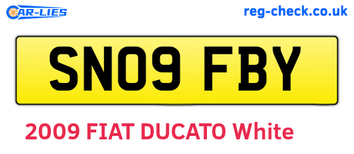 SN09FBY are the vehicle registration plates.