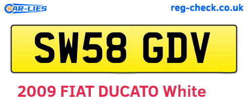 SW58GDV are the vehicle registration plates.