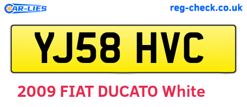 YJ58HVC are the vehicle registration plates.