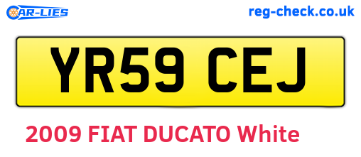 YR59CEJ are the vehicle registration plates.
