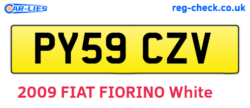 PY59CZV are the vehicle registration plates.