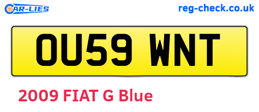 OU59WNT are the vehicle registration plates.