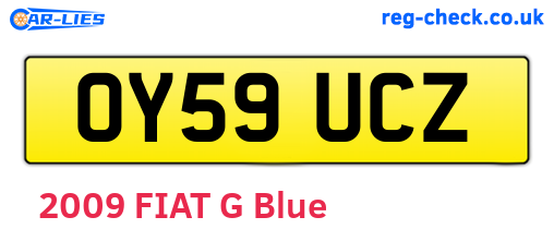 OY59UCZ are the vehicle registration plates.