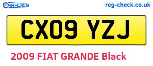CX09YZJ are the vehicle registration plates.