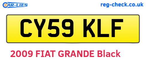 CY59KLF are the vehicle registration plates.