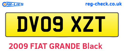 DV09XZT are the vehicle registration plates.