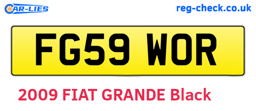 FG59WOR are the vehicle registration plates.