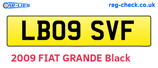 LB09SVF are the vehicle registration plates.