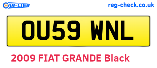 OU59WNL are the vehicle registration plates.