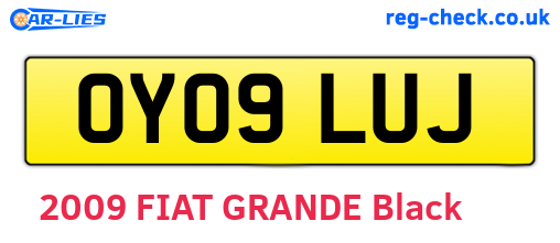 OY09LUJ are the vehicle registration plates.