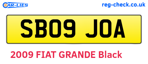 SB09JOA are the vehicle registration plates.