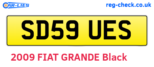 SD59UES are the vehicle registration plates.