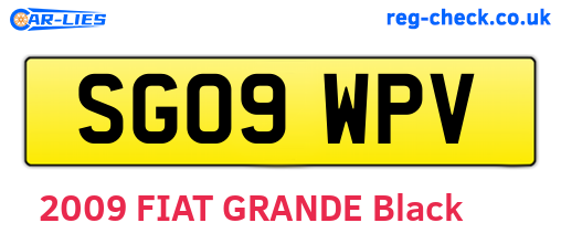 SG09WPV are the vehicle registration plates.
